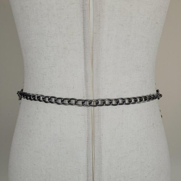 Silver Chain Starburst Belt Turquoise Medallion Western Boho Southwestern Rodeo main image 6